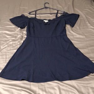 EM navy blue fit and flare dress